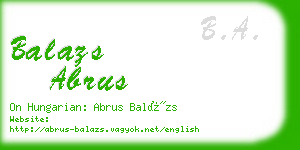 balazs abrus business card